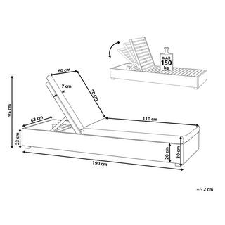 Beliani Lettino Prendisole con Cuscino en Legno d'acacia Classico FANANO  
