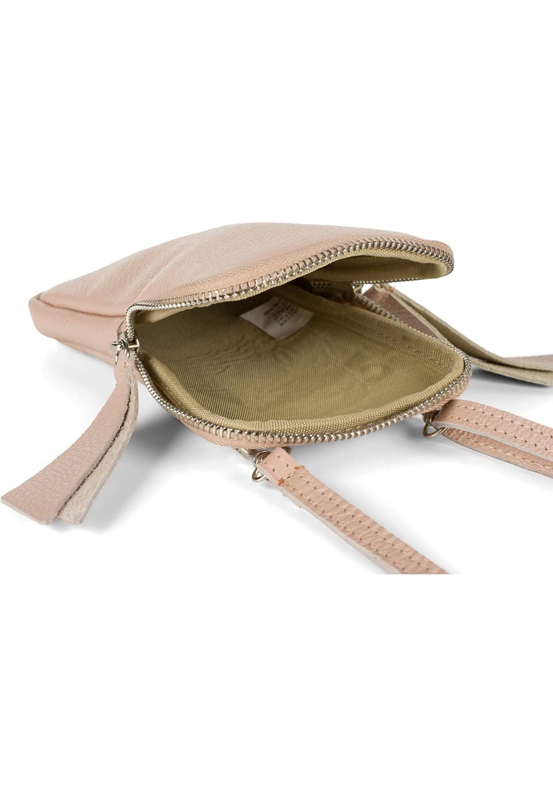 Only-bags.store Leder genarbte Oberfläche Reissverschluss Handy Umhängetasche  