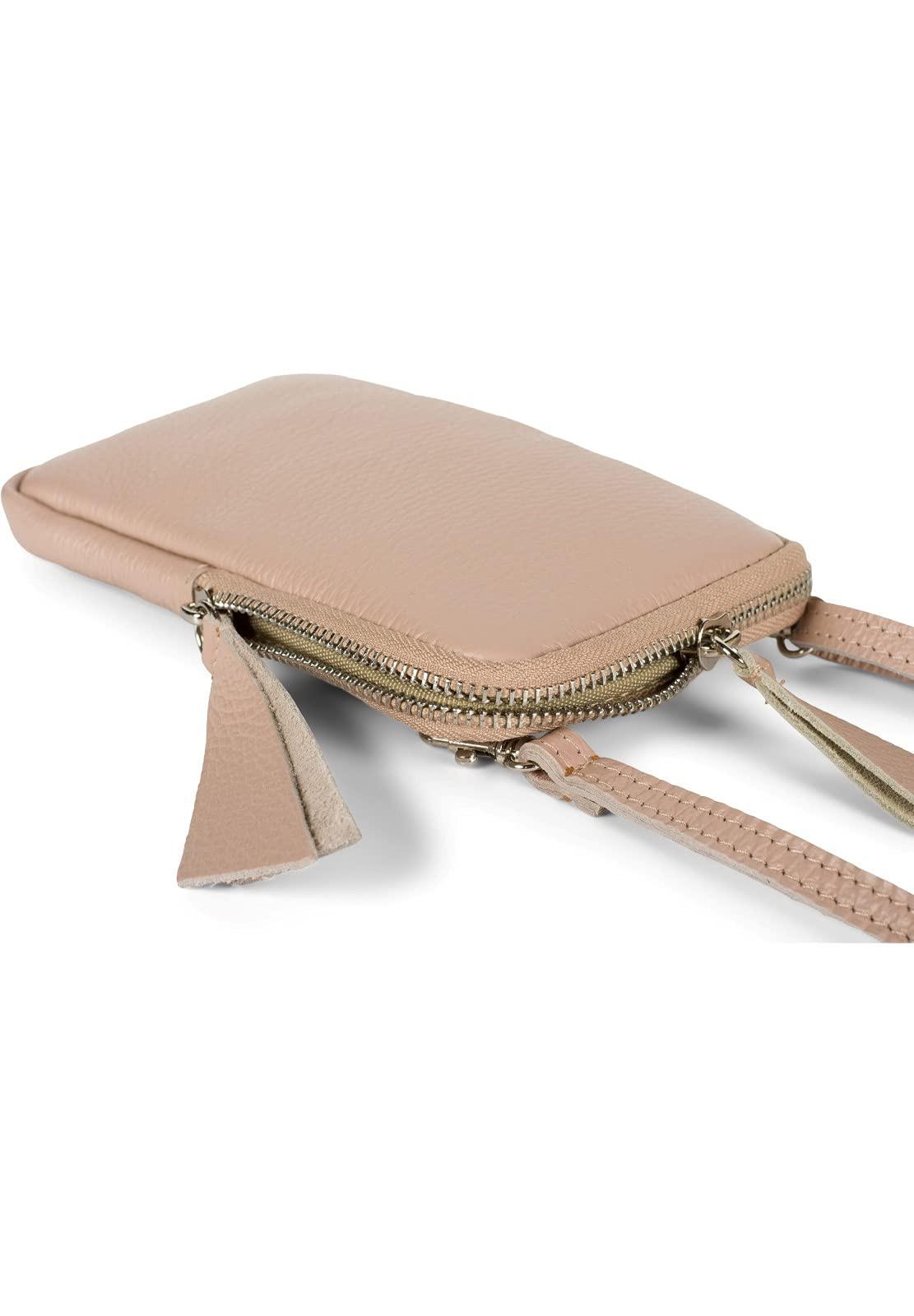 Only-bags.store Leder genarbte Oberfläche Reissverschluss Handy Umhängetasche  