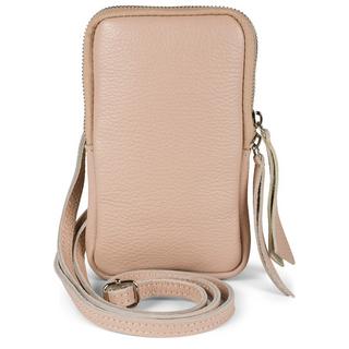 Only-bags.store Handy-Umhängetasche aus Leder mit genarbter Oberfläche, Reißverschluss, Mini-Tasche aus echtem Leder Handy-Umhängetasche aus Leder mit genarbter Oberfläche, Reißverschluss, Mini-Tasche aus echtem Leder 