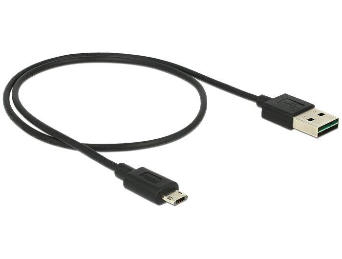 DeLock  83845 câble USB 0,5 m USB 2.0 USB A Micro-USB B Noir 