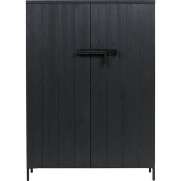 Cabinet Bruut 2-porte en pin (FSC) noir