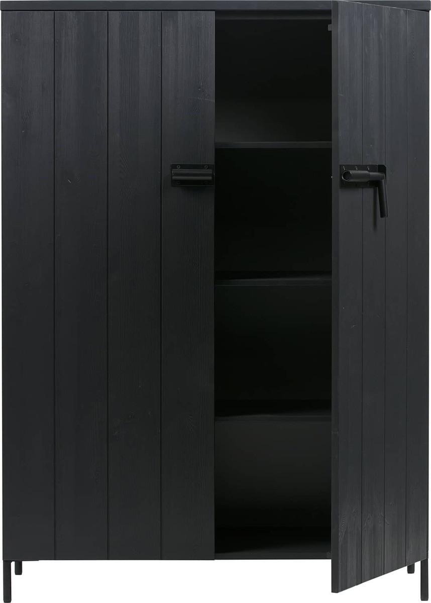 mutoni Armoire Bruut 2 portes pin (FSC) noir  