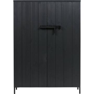 Armoire Bruut 2 portes pin (FSC) noir