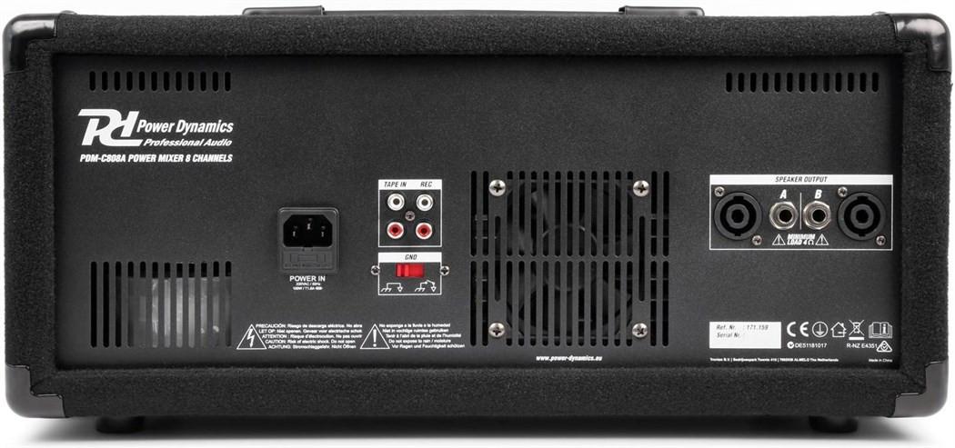 Power Dynamics  PDM-C808A Analoger 8-Kanal Powermischer, 2x 150W 