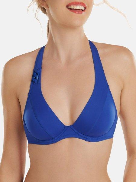 Image of Neckholder-badeanzug-top Mit Armatur Palma Damen Blau B/40
