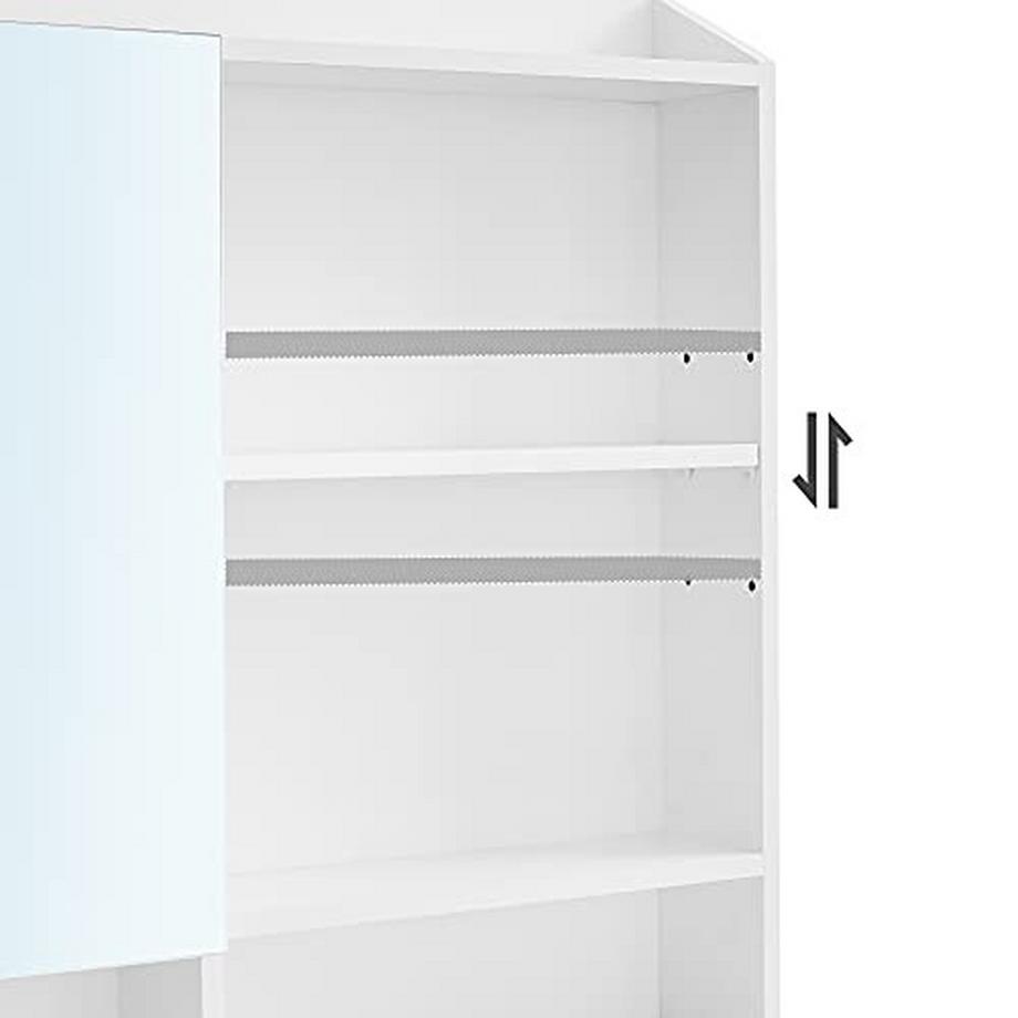 Pricenet  Coiffeuse blanche minimaliste avec miroir et rangement 