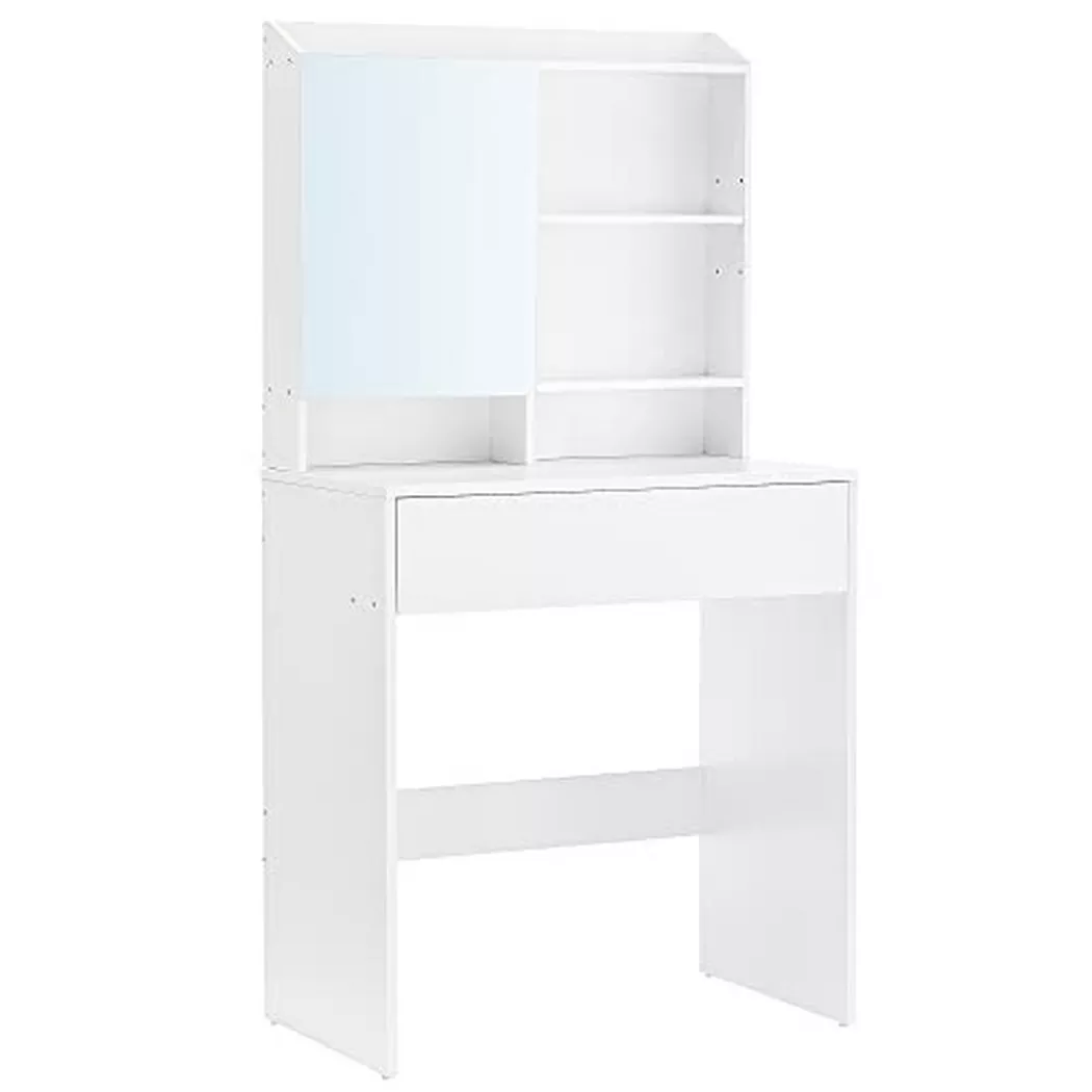Parrucchiere 1 Cassetto E 3 Ripiani Con Specchio - H136 Cm