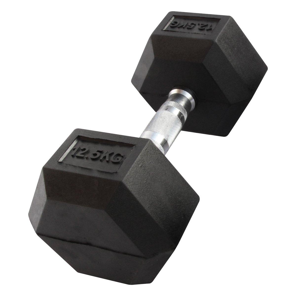 GladiatorFit  Haltère hexagonal "Hex Dumbbell" en caoutchouc GladiatorFit 