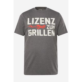 JP1880  T-shirt con mezze maniche, stampa ispirata al grill e scollo a girocollo, fino alla tg. 8XL 