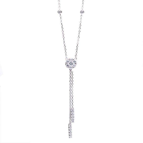 Image of Collier 750/18k Weissgold Diamant 0.51ct. Unisex Silber 42cm