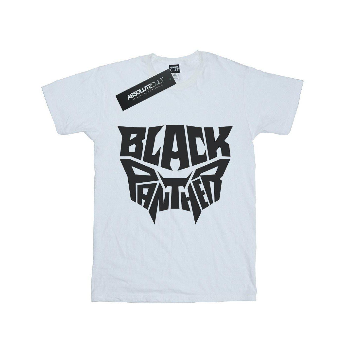 Image of Black Panther Worded Emblem Tshirt Unisex Weiss 128