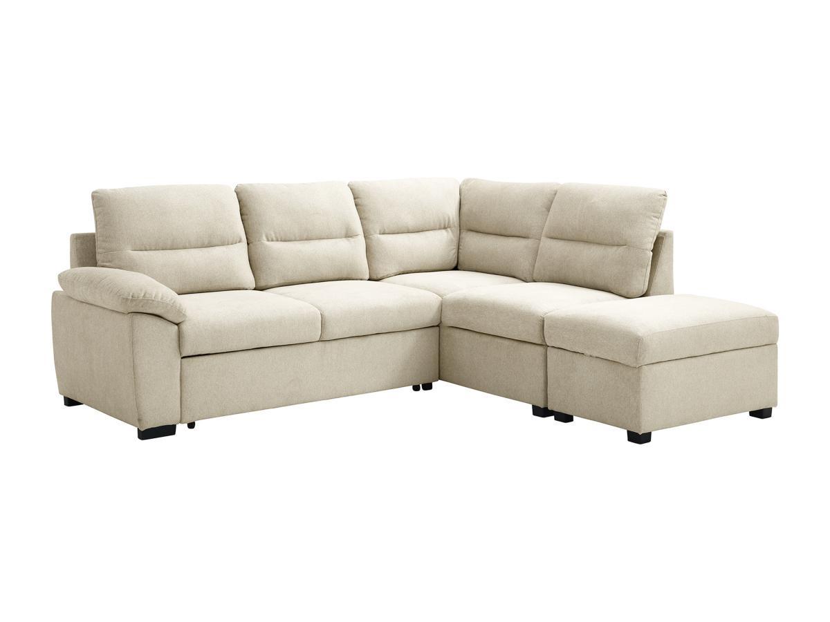 Vente-unique Ecksofa mit Schlaffunktion - Ecke rechts - Stoff - Beige - TOLMINA  