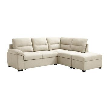 Ecksofa mit Schlaffunktion - Ecke rechts - Stoff - Beige - TOLMINA