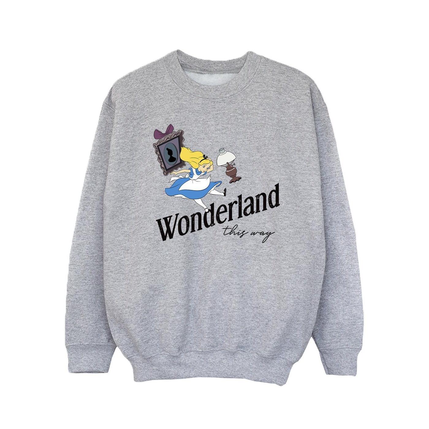 Image of Alice In Wonderland This Way Sweatshirt Unisex Grau 128