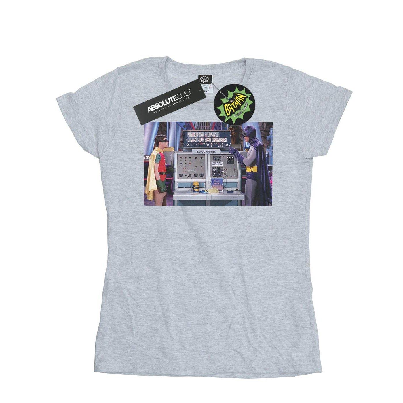 Image of Batman Tv Series Batcomputer Tshirt Damen Grau S