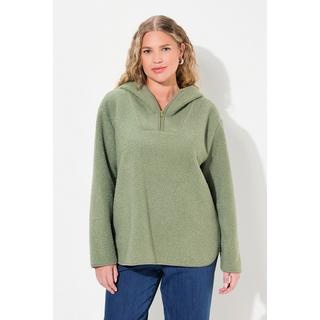 Ulla Popken  Pullover in teddy con cappuccio e maniche lunghe 