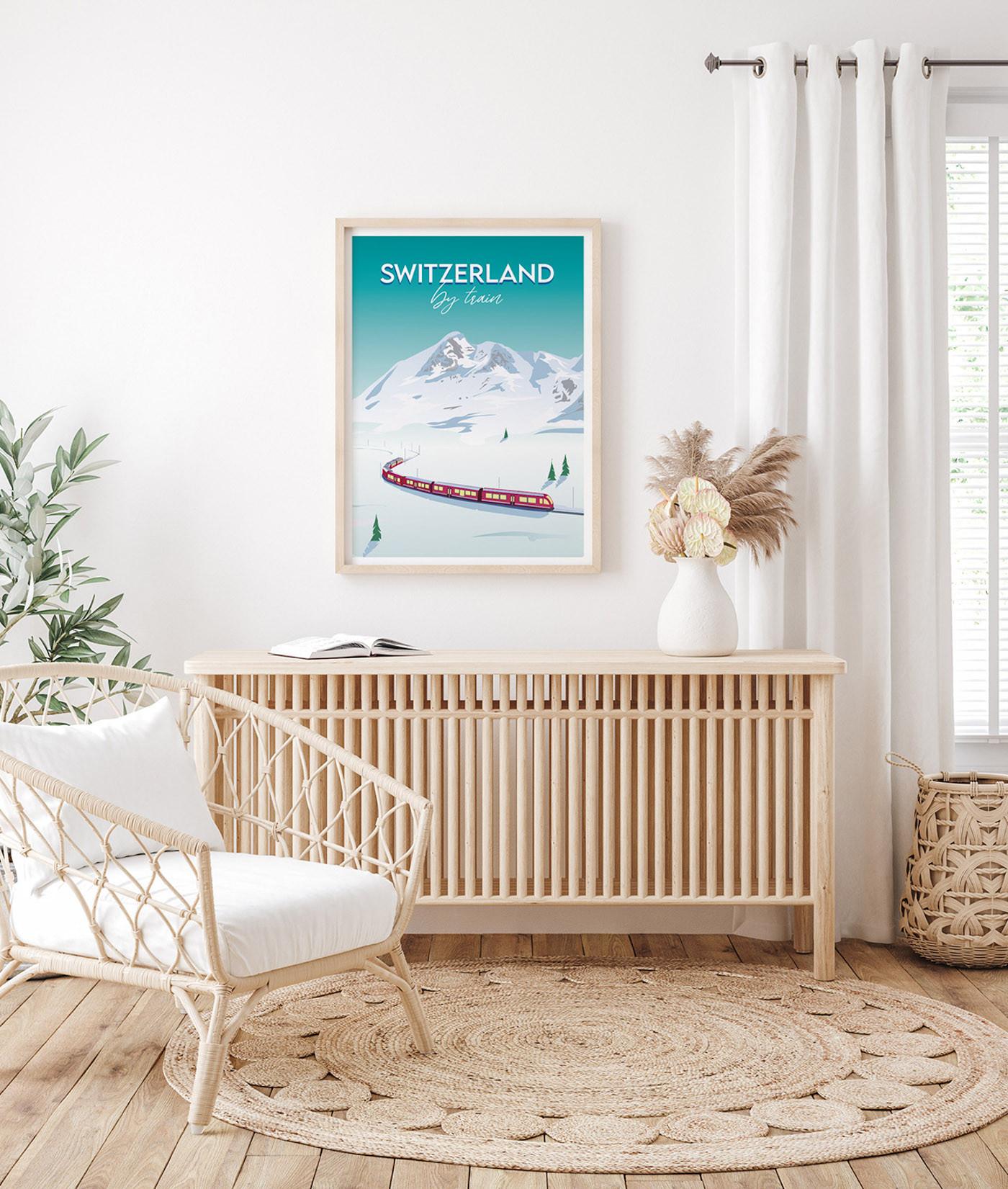 La-Jonx Switzerland by train - Poster  