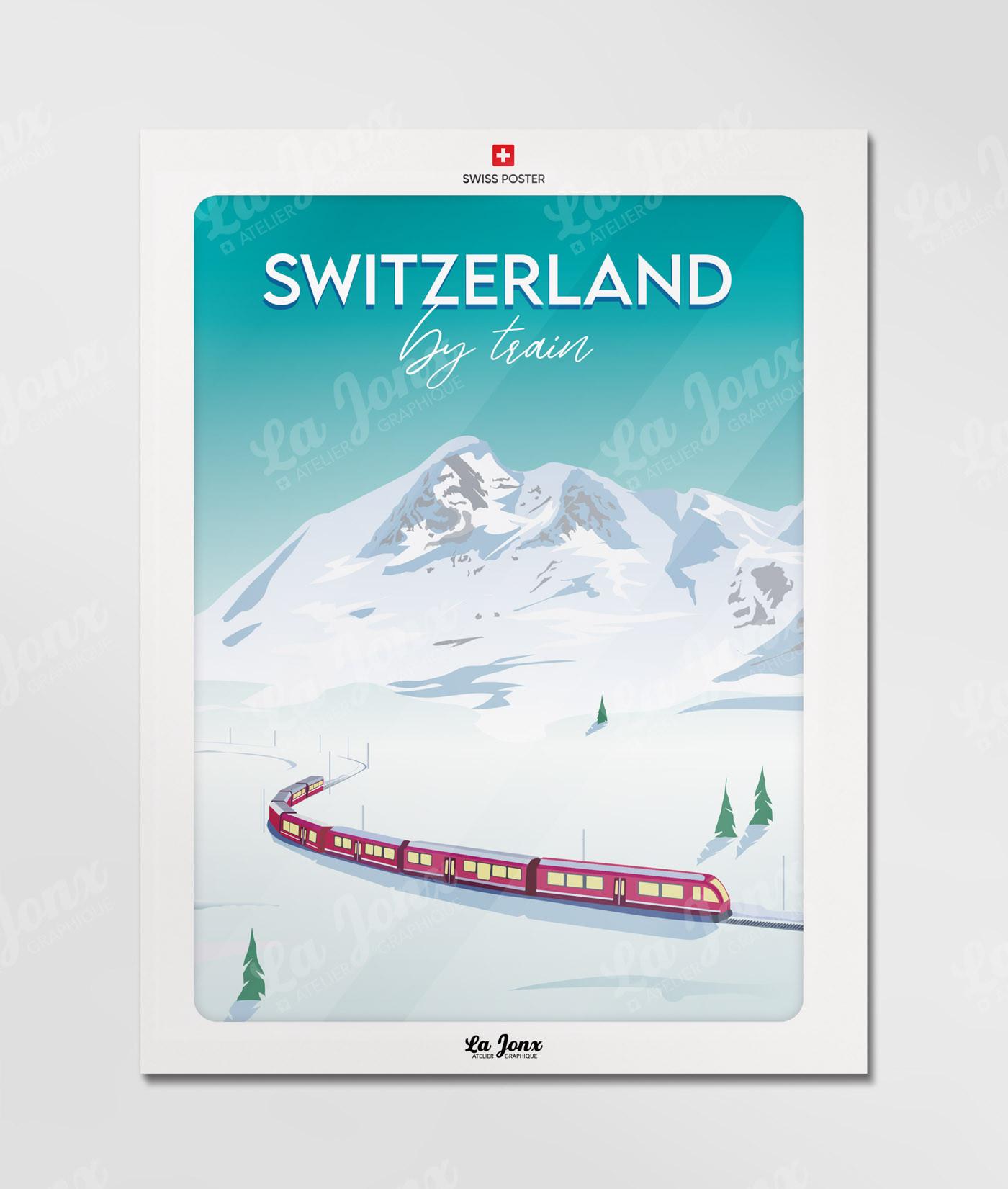 La-Jonx Switzerland by train - Poster  