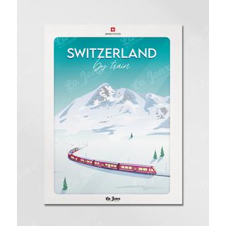 La-Jonx Switzerland by train - Poster  