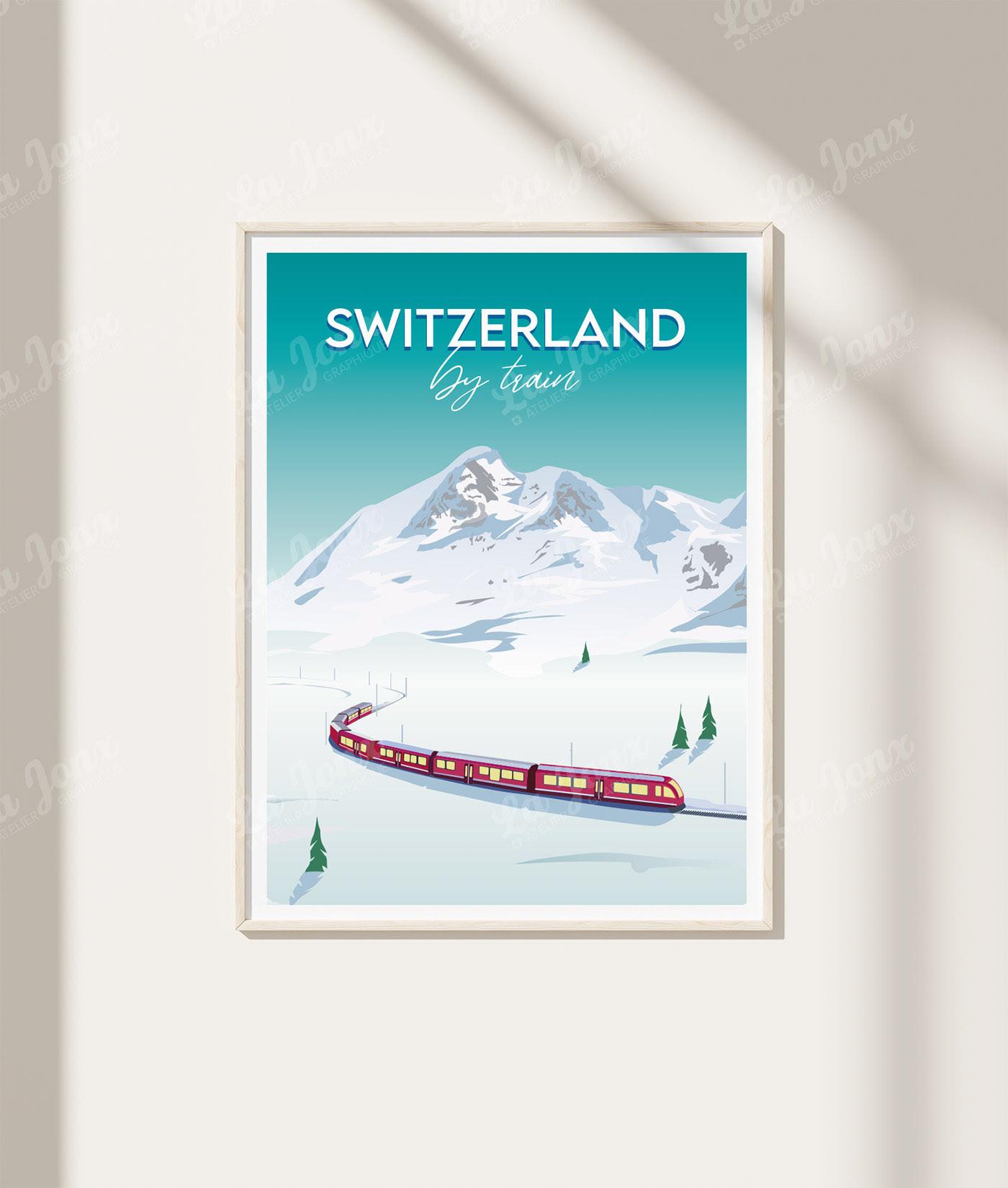 La-Jonx Switzerland by train - Poster  