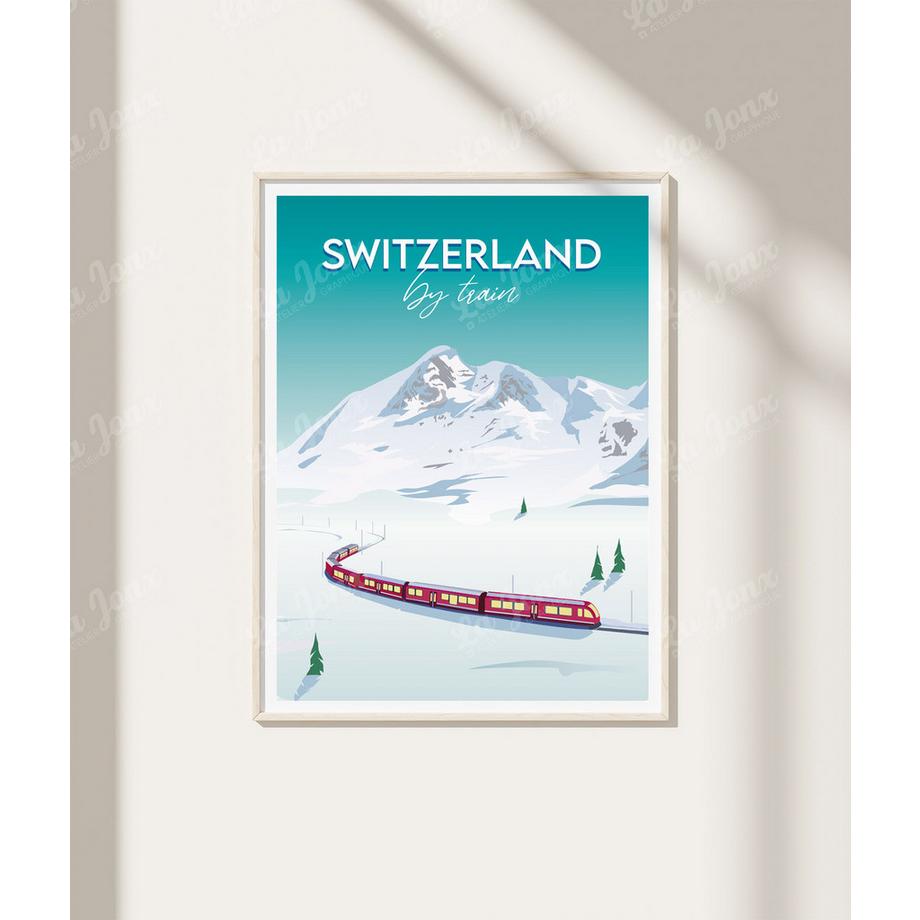 La-Jonx Switzerland by train - Poster  