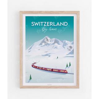 La-Jonx Switzerland by train - Poster  