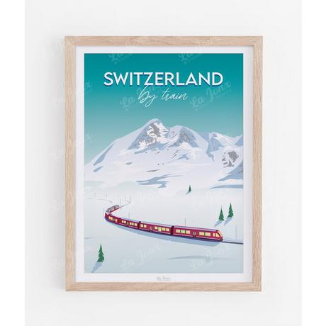 La-Jonx Switzerland by train - Poster  