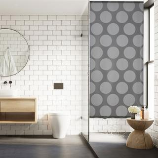 B2X Rideau de douche à pois gris  