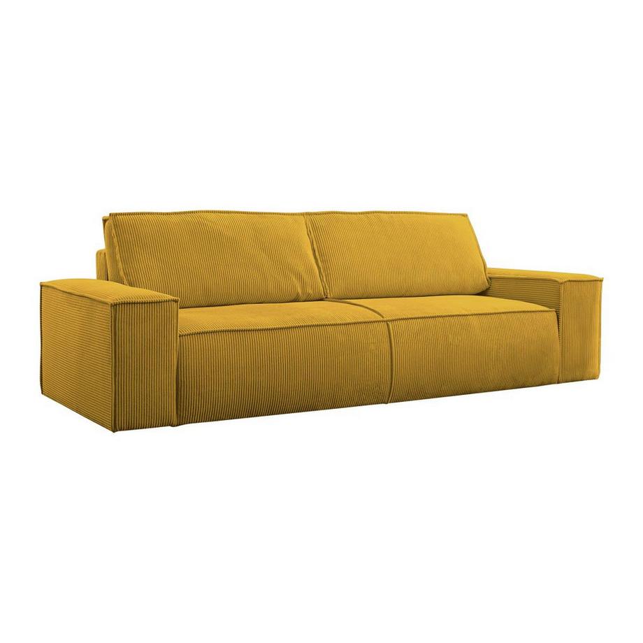 PASCAL MORABITO Schlafsofa 4-Sitzer - Cord - Gelb - AMELIA  