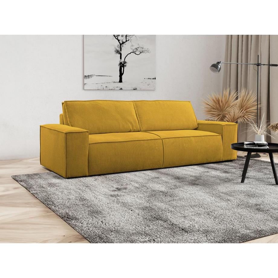 PASCAL MORABITO Schlafsofa 4-Sitzer - Cord - Gelb - AMELIA  