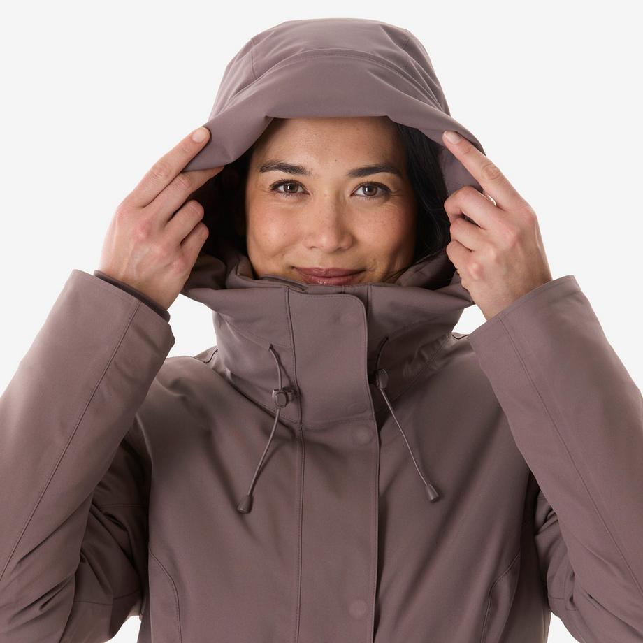 QUECHUA  Parka de randonnée -10°C imperméable femme, NH500 marron 