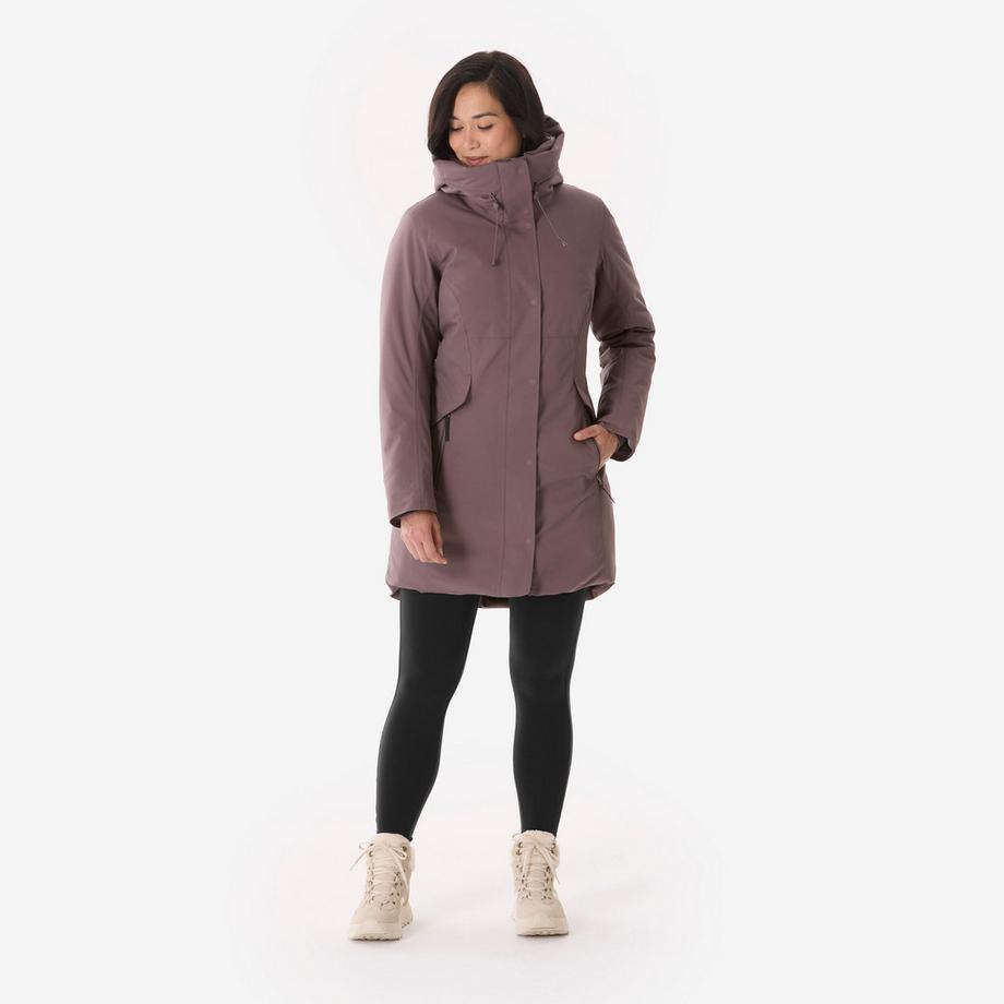 QUECHUA  Parka de randonnée -10°C imperméable femme, NH500 marron 