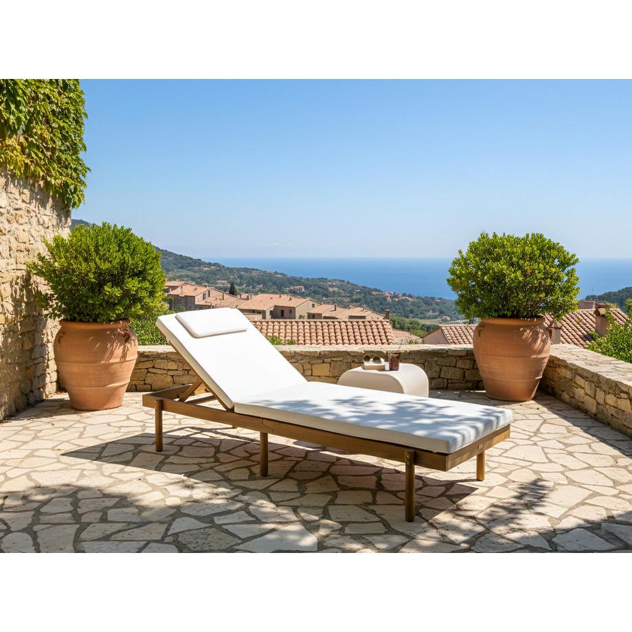 Beliani Sonnenliege mit Kissen aus FSC® zertifiziertes Akazienholz  MARCETELLI  
