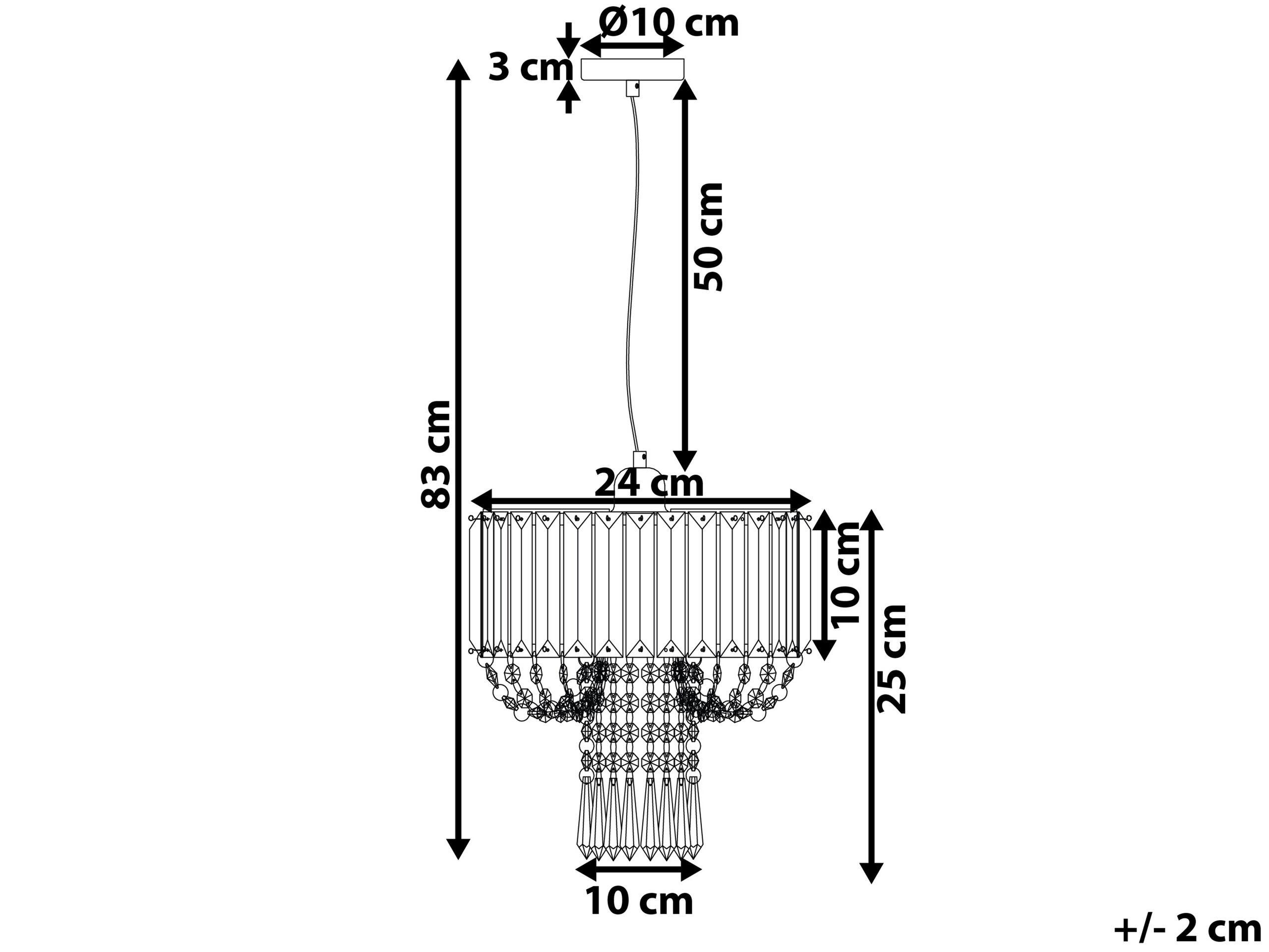 Beliani Lampe suspension en Métal Glamour ADORN  