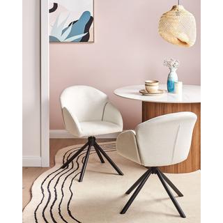 Beliani Lot de 2 chaises de salle à manger en Tissu Traditionnel MAYBEE  