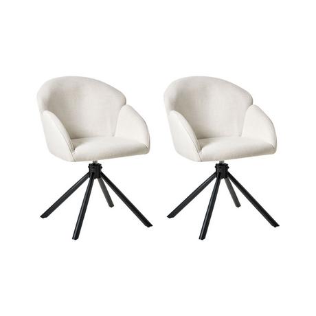Beliani Lot de 2 chaises de salle à manger en Tissu Traditionnel MAYBEE  