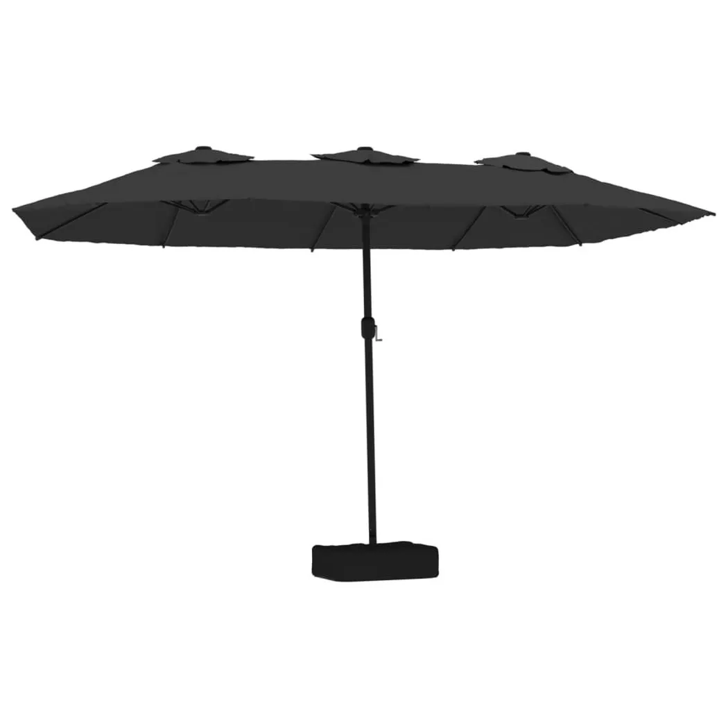 vidaXL Doppel-Sonnenschirm Schwarz 449x265 cm