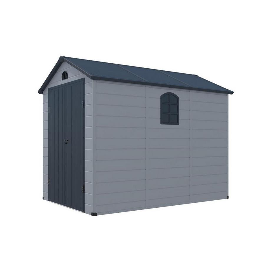 Vente-unique Gerätehaus Gartenhaus - 5,32 m² - Kunstharz - Grau - CESIO  