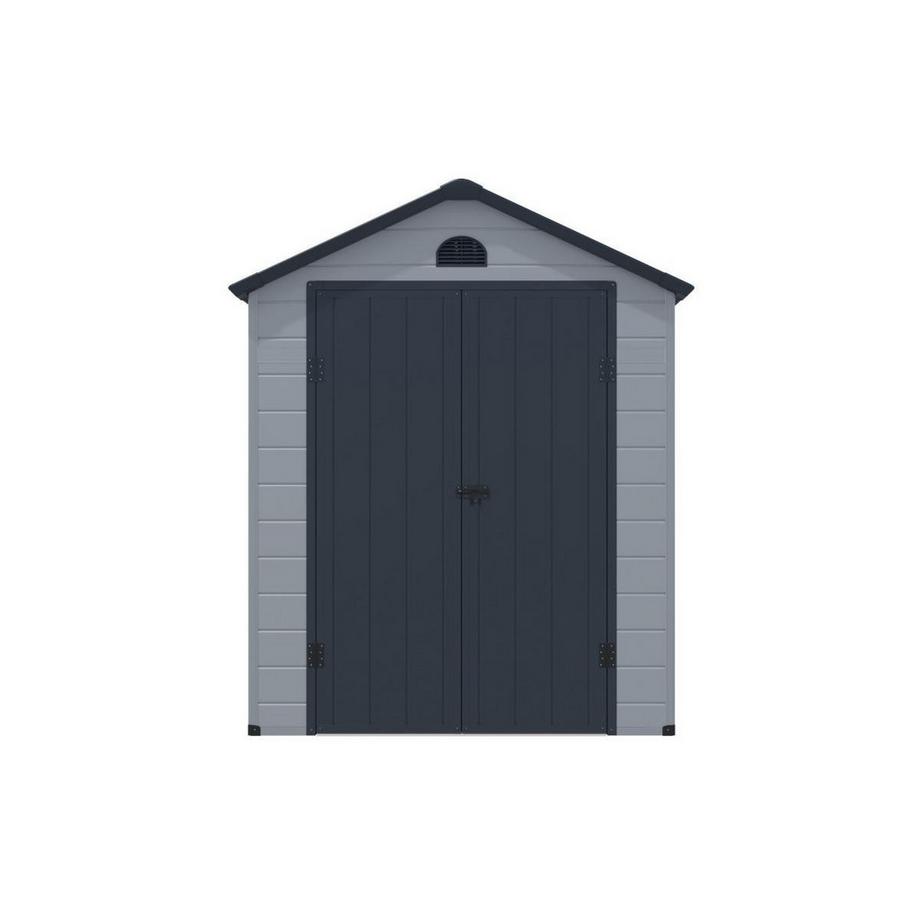 Vente-unique Gerätehaus Gartenhaus - 5,32 m² - Kunstharz - Grau - CESIO  