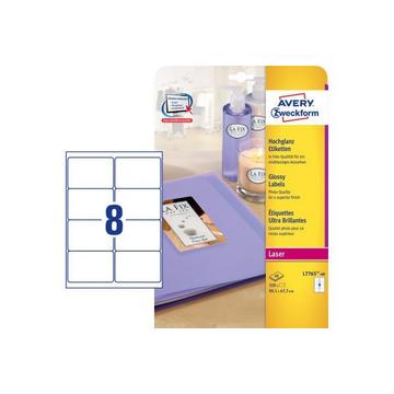 AVERY ZWECKFORM Etiketten 99,1x67,7mm L7765-40 weiss, glossy 320 Stück