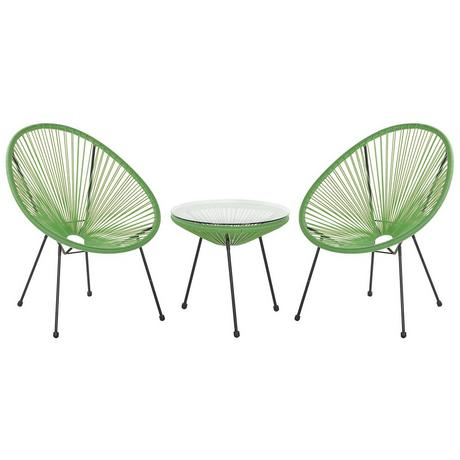 Beliani Ensemble pour bistro en Polyrotin Boho ACAPULCO II  