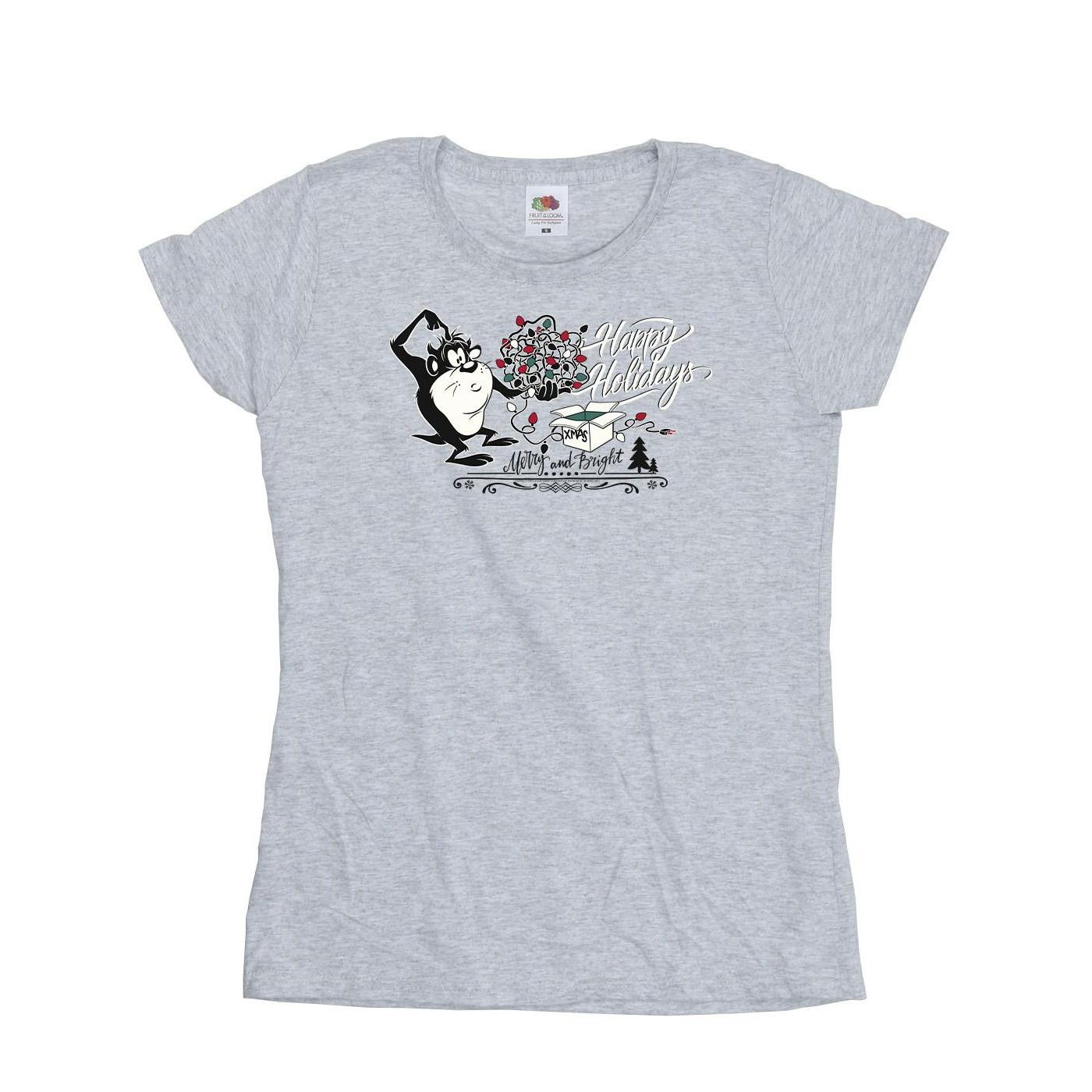 Image of Happy Holidays Tshirt Damen Grau XXL