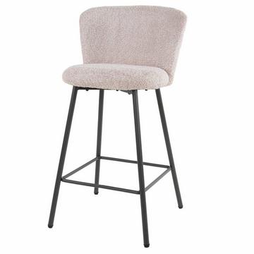 Chaise de bar Curve Bouclé rose