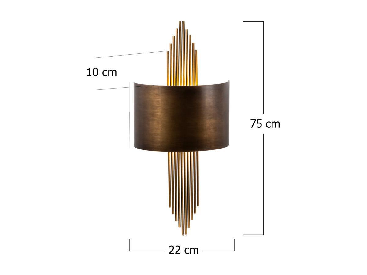 Vente-unique Art-Deco-Wandleuchte - Metall - Goldfarben - 22 x 75 cm - SANGARIUS  