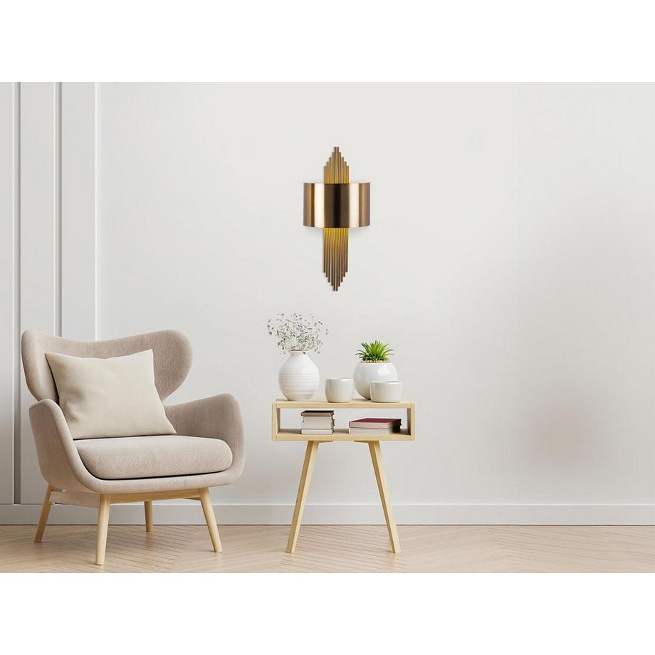 OZAIA Applique art déco L. 22 x H. 75 cm in Metallo Dorato - SANGARIUS  