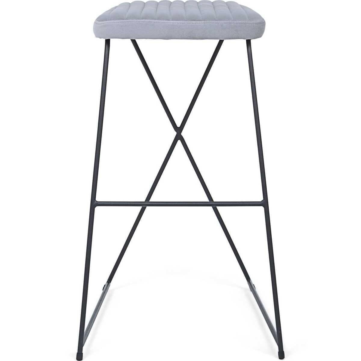 mutoni Tabouret de bar Kinsley velours gris  