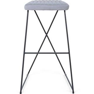 mutoni Tabouret de bar Kinsley velours gris  