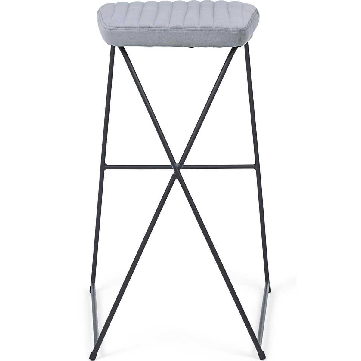 mutoni Tabouret de bar Kinsley velours gris  