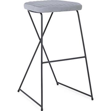 Tabouret de bar Kinsley velours gris